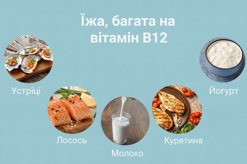 їжа багата на вітамін B12